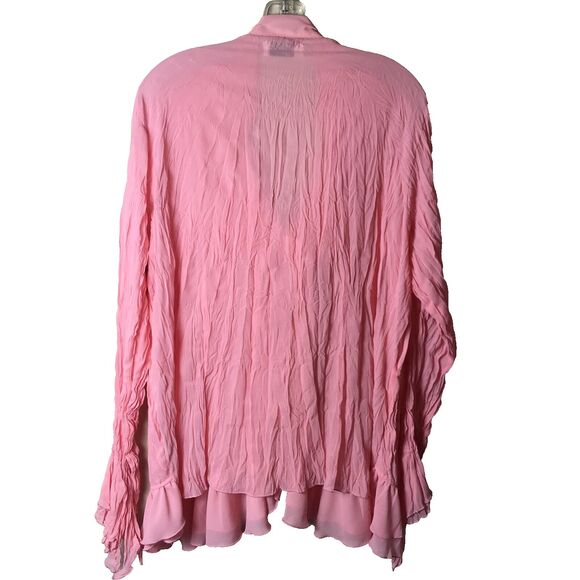 Dress-U-II Lovely Woman's Mellon Color Ruffle Blouse Pheasant Sleeves Size 2X - Picture 2 of 8